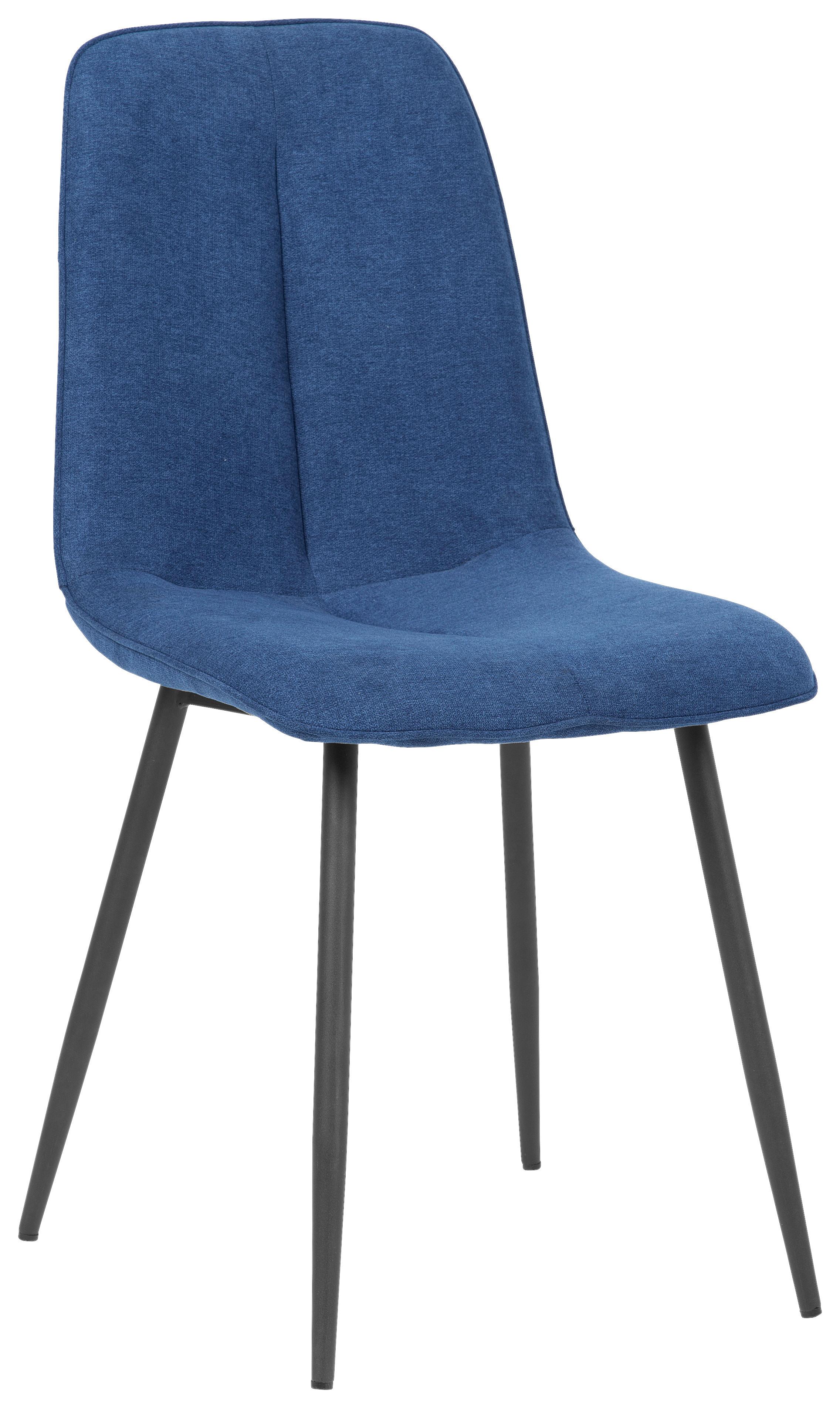 Stuhl Lago Blau Lago - Blau/Schwarz, MODERN, Holz/Textil (47/87/58cm) - P & B