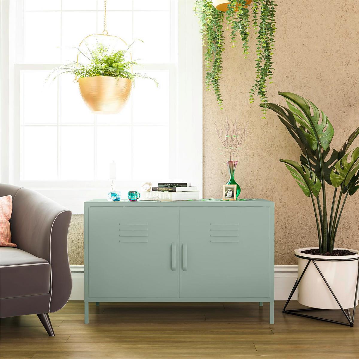 Highboard Mission District Hellgrün B: 100 cm - Hellgrün, Design, Metall (100/64/40cm) - MID.YOU