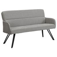 Sitzbank Tino - Hellgrau/Schwarz, MODERN, Textil/Metall (140/94/67cm) - MID.YOU
