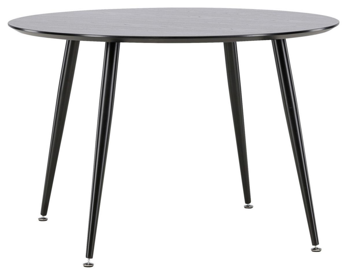 Esstisch Dipp - Schwarz, Design, Holzwerkstoff/Metall (115/115/75cm) - Livetastic