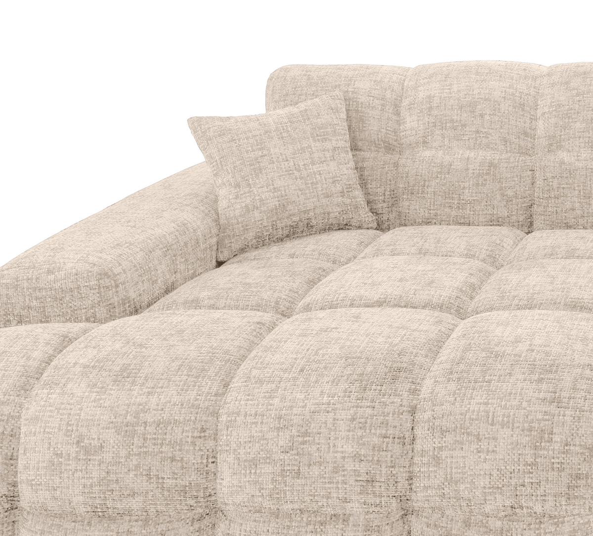 Ecksofa Bosco, Creme S: 152x301 cm - Creme/Schwarz, MODERN, Textil (152/301cm) - Livetastic