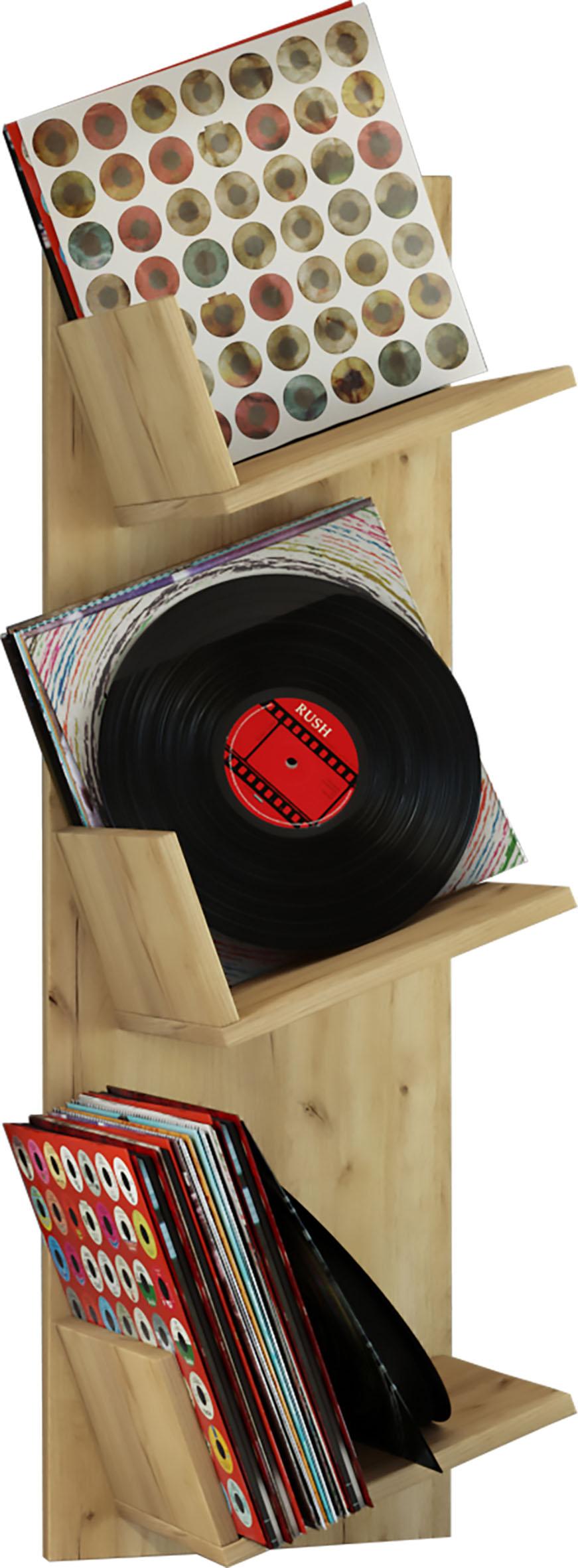 Schallplattenregal Mit 3 Fächern Sulda B: 33 cm Honig Eiche Dekor - Eichefarben/Honig, Basics, Holzwerkstoff (33/106,5/25,6cm) - MID.YOU