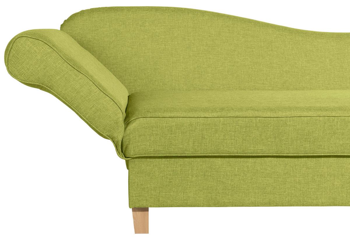 Recamiere Selma  Hellgrün Li. mit Bettkasten+ Schlaffunktion - Buchefarben/Hellgrün, Design, Textil (190/88/82cm) - Max Winzer