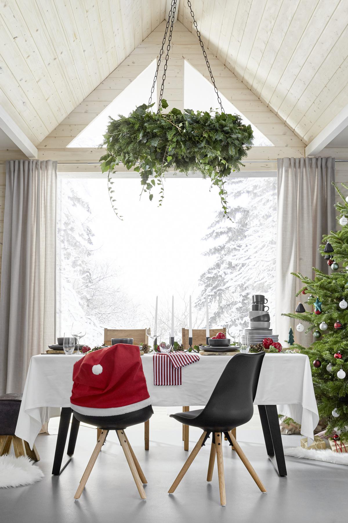 POVLAK NA ŽIDLI X-MAS, 40/60cm, červená - šedá/bílá, textil (40/60cm) - Modern Living