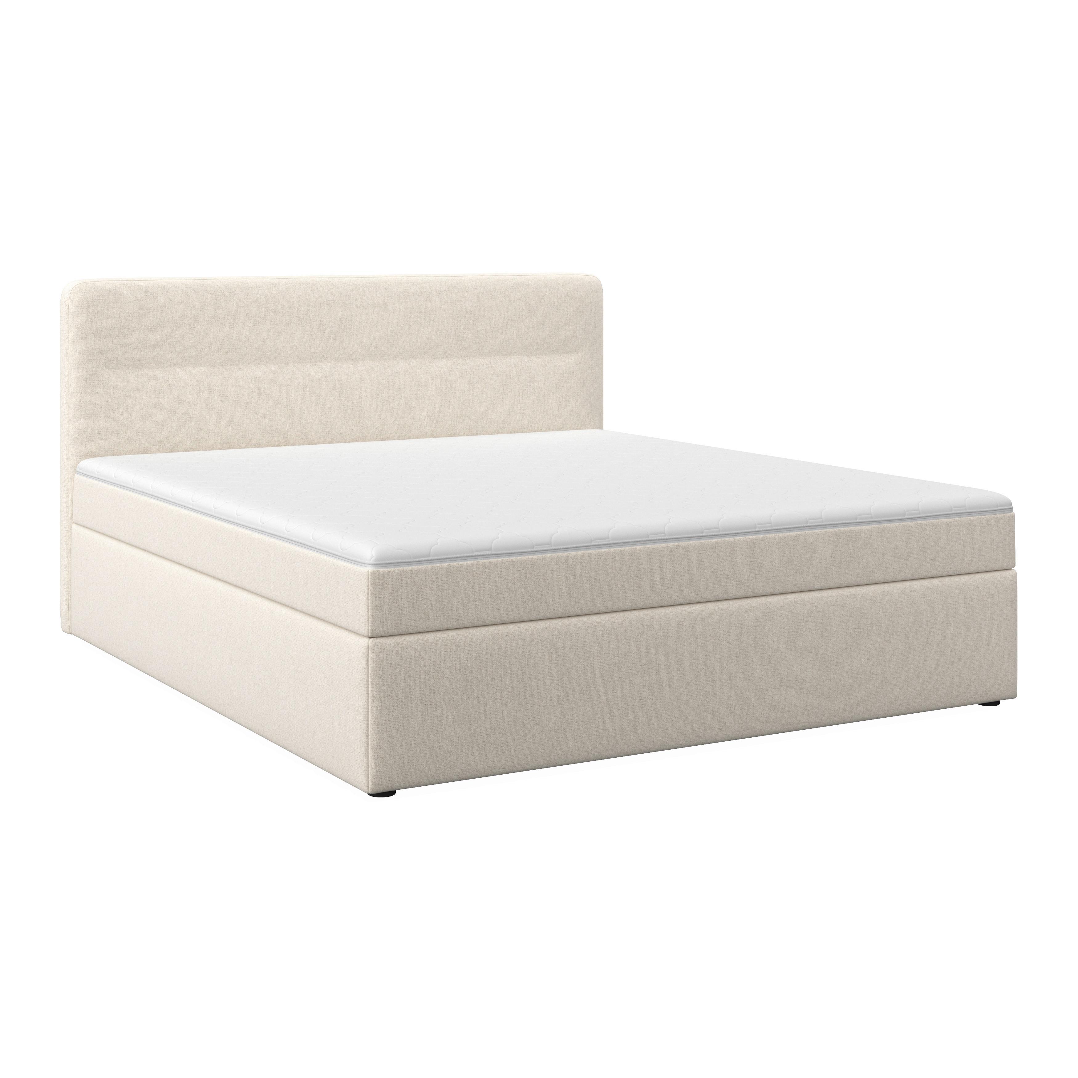 Boxspringová posteľ MARCO 180x200, béžová - čierna/krémová, Modern, drevo/textil (180/200cm) - Bessagi