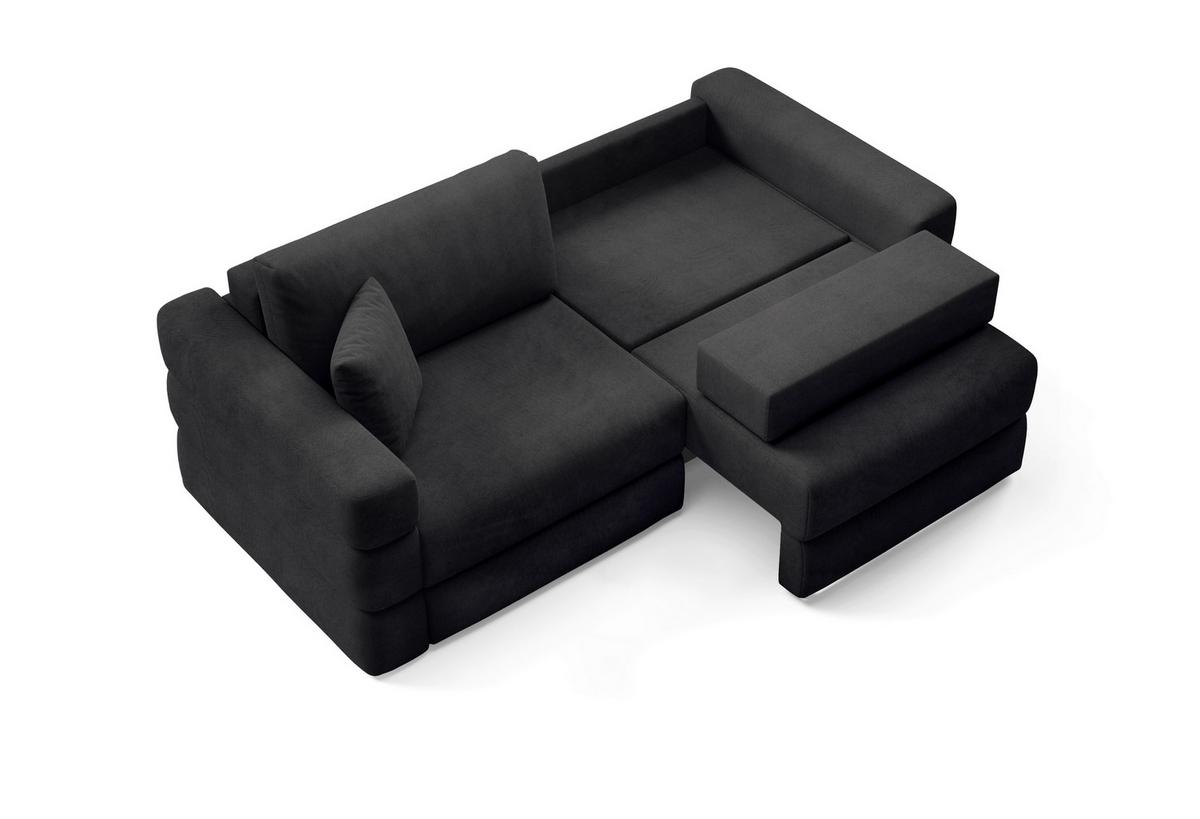 Schlafsofa Terazzo Schwarz B: 254cm - Schwarz, Design, Textil (254/93/167cm) - Livetastic