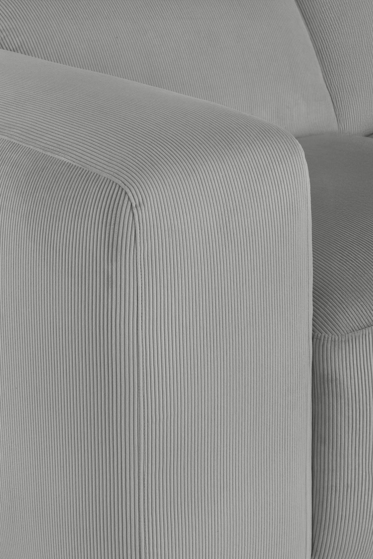 Ecksofa Hannah Hellgrau 304x200 cm - Hellgrau/Schwarz, Design, Textil (304/200cm) - MID.YOU