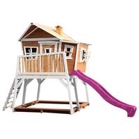 Spielturm A030.150.41 - Lila/Braun, KONVENTIONELL, Holz (432/288/193cm) - Ambia Garden