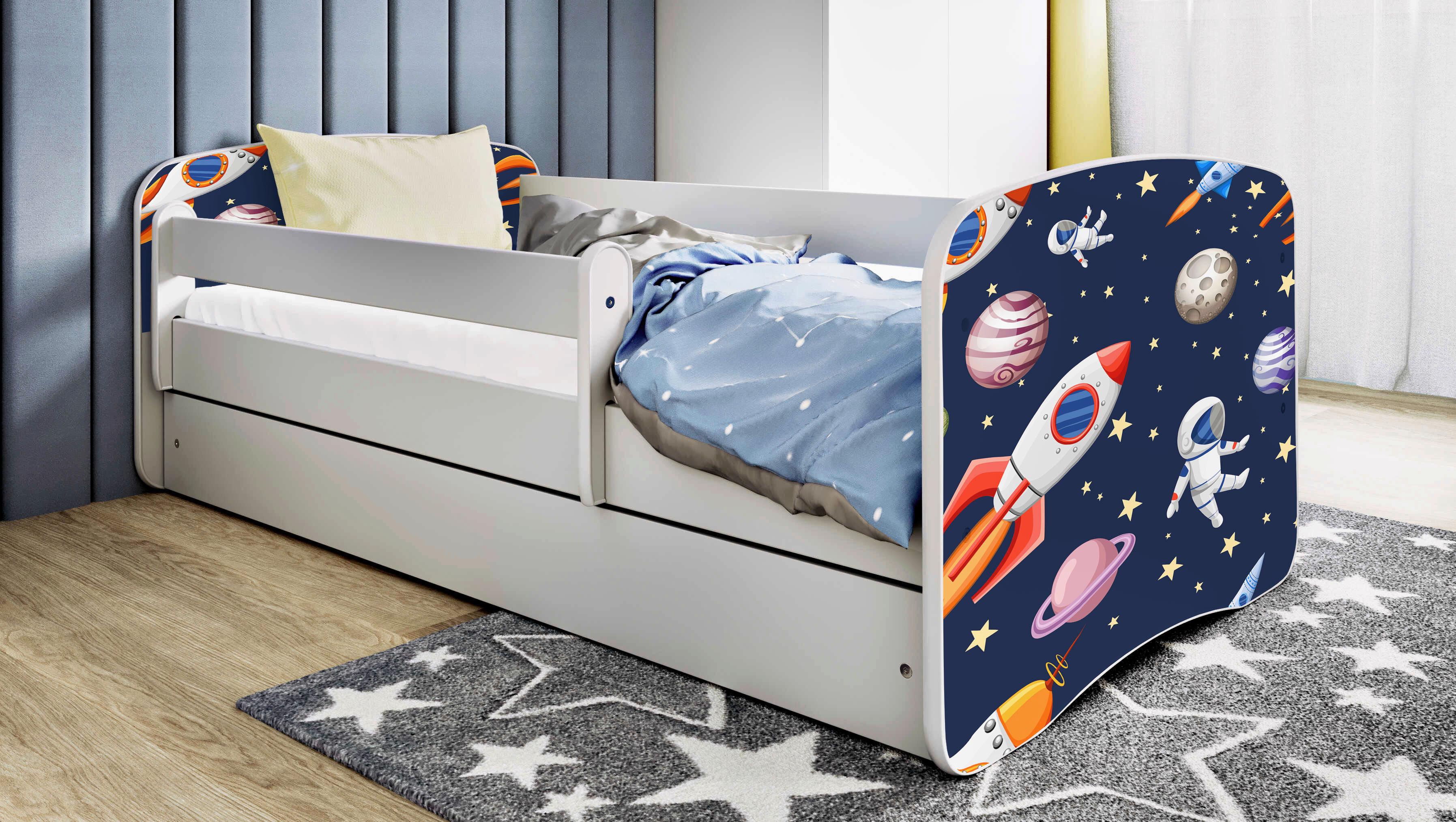 Kinder-/Juniorbett Babydreams inkl. Matratze 80x160 - Birkefarben/Weiß, MODERN, Holz/Holzwerkstoff (80/160cm) - MID.YOU