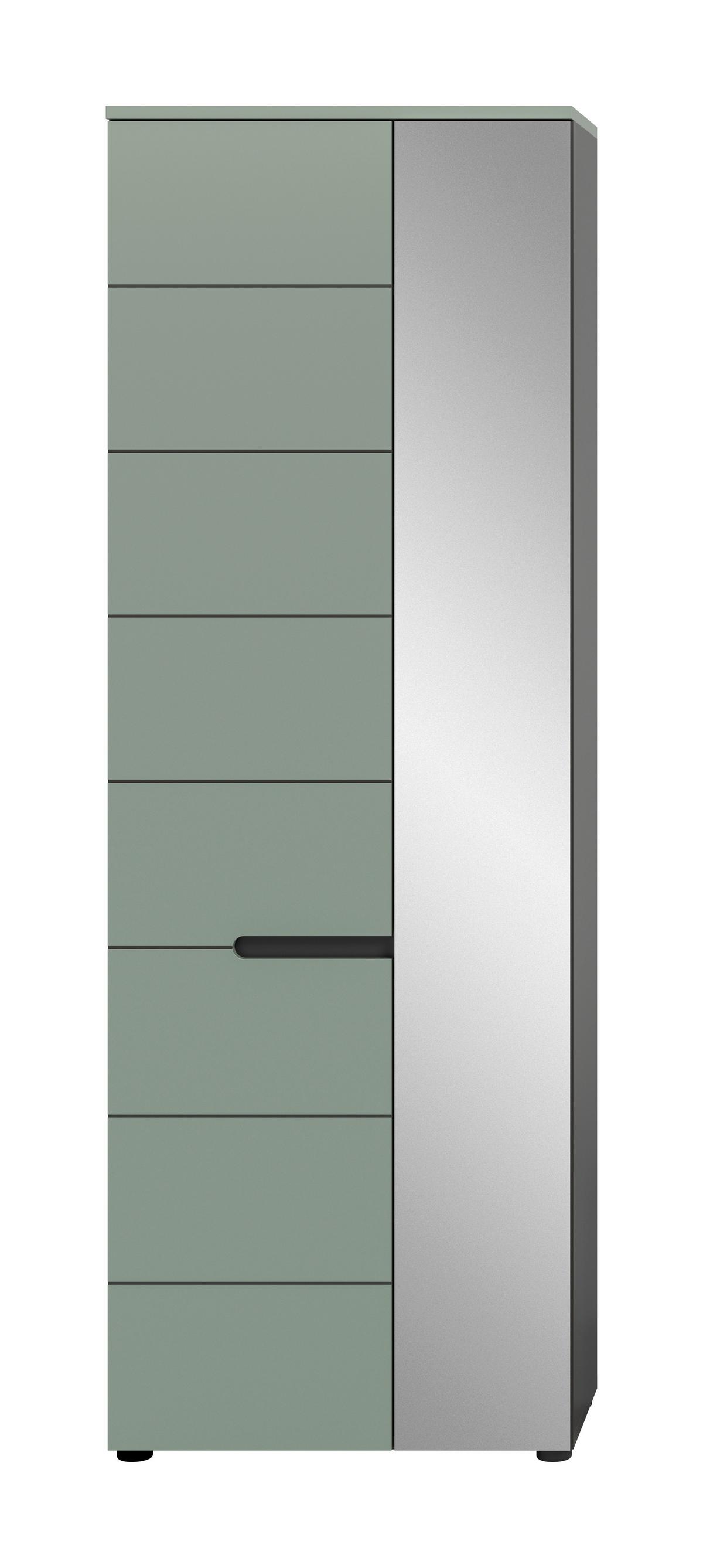 Garderobenschrank Canu Grün/grau B: 65 Cm - Schwarz, Design, Holzwerkstoff (65/190/37cm) - Livetastic