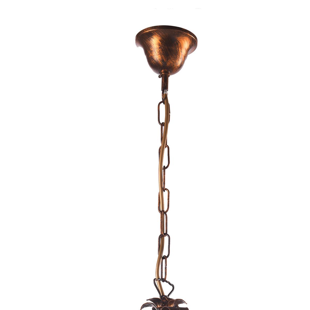 Kronleuchter 4722/3b - Bronzefarben, Natur, Glas/Metall (60/100cm)