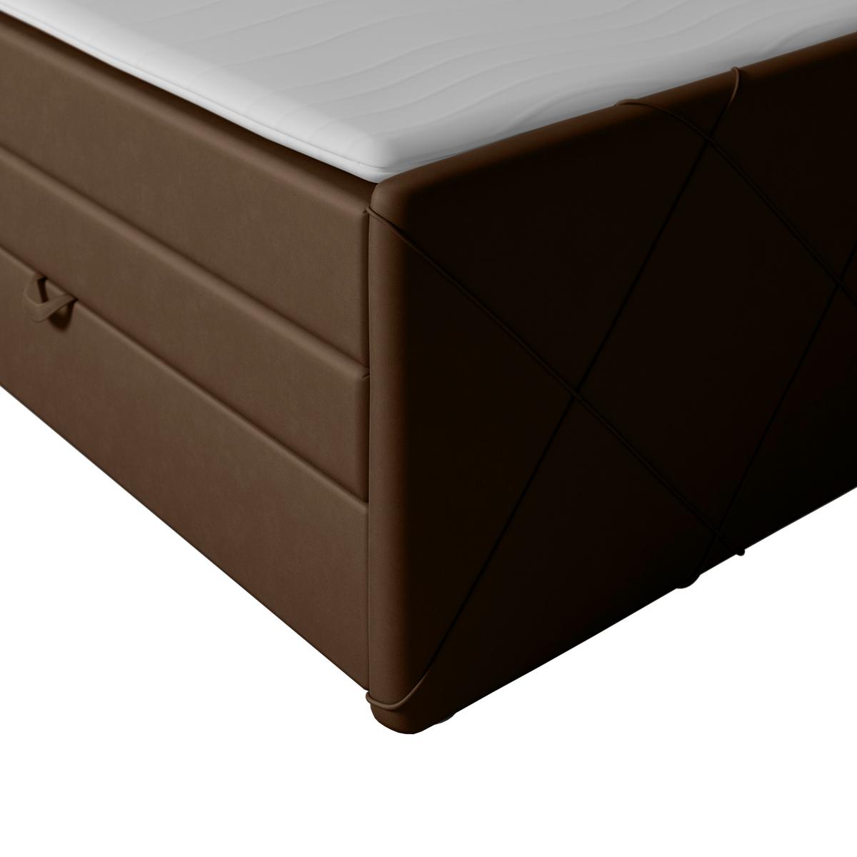 Boxspringbett mit Bettkasten Cordoba 180x200 cm Braun - Schwarz/Braun, MODERN, Holz/Textil (180/200cm) - MID.YOU