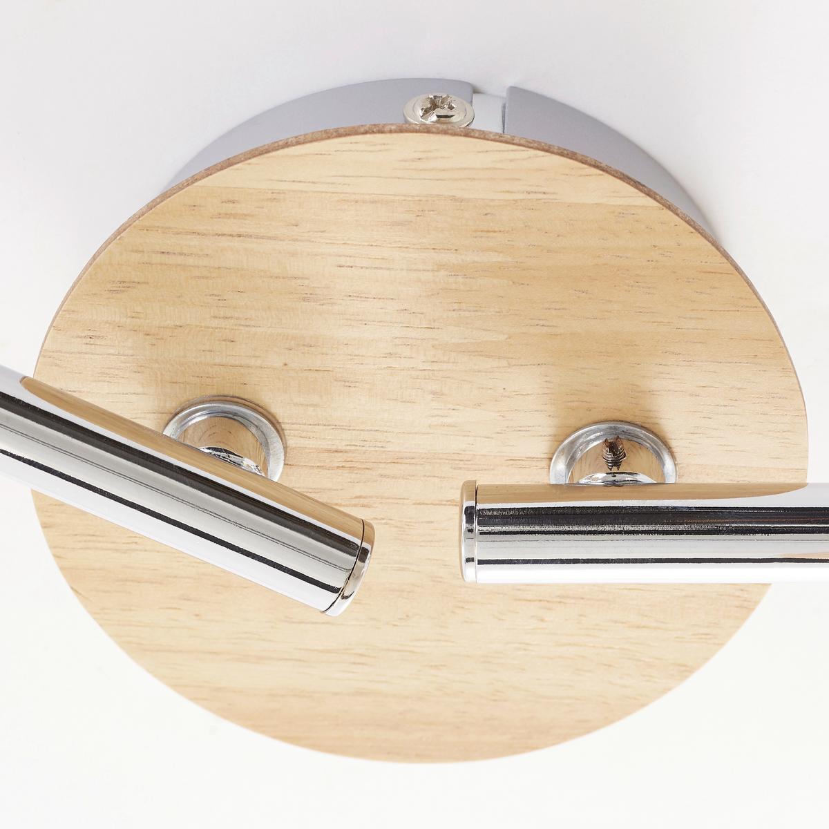 Deckenleuchte Babsan L: 68 Cm 4-Flamming - Weiß, KONVENTIONELL, Holz/Kunststoff (68/11,5/18cm) - Brilliant