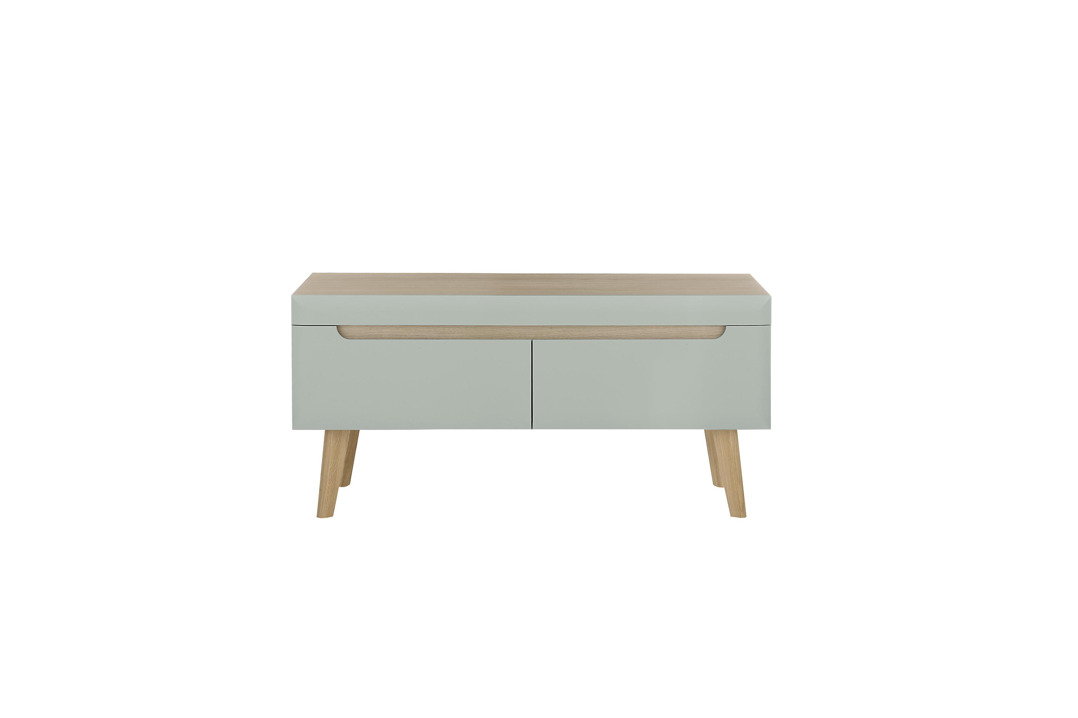 Lowboard Svante Torge Grün/Eichefarben B: 107 cm - Eichefarben/Grün, Design, Holzwerkstoff (107/50/40cm) - MID.YOU