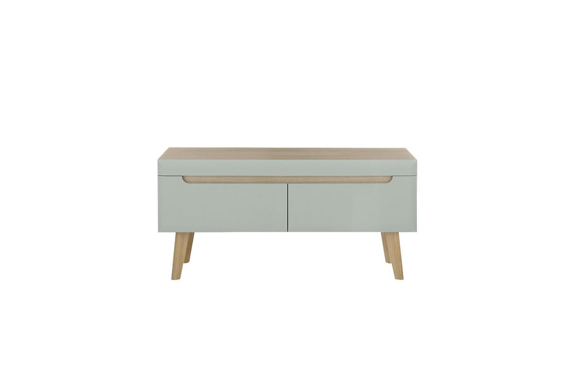 Lowboard Svante Torge Grün/Eichefarben B: 107 cm - Eichefarben/Grün, Design, Holzwerkstoff (107/50/40cm) - MID.YOU