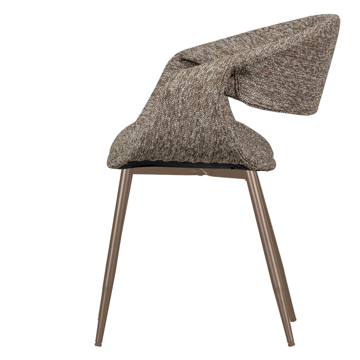 Armlehnstuhl-Set Yossi Braun/Kupferfarben B: 57cm - Braun/Kupferfarben, MODERN, Textil/Metall (57/78/57cm) - Livetastic