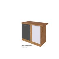 Eckunterschrank B: 110 Cm Eiche Dekor/anthrazit 1 Tür - Anthrazit, MODERN, Holzwerkstoff (110/85/60cm) - Held