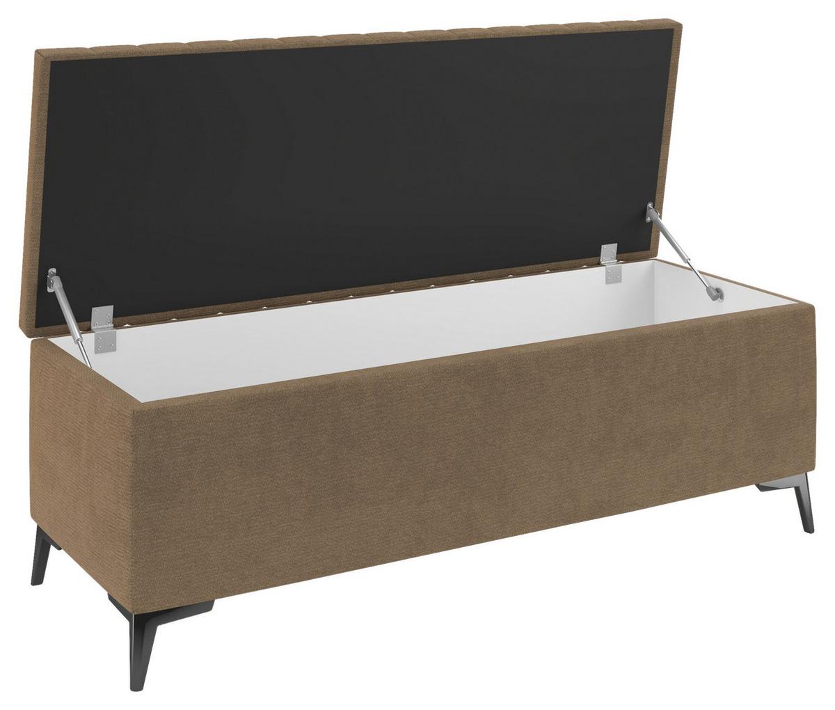 Lavica k posteli SANTI hnedá - hnedá/čierna, Modern, kov/kompozitné drevo (144/56/54cm)