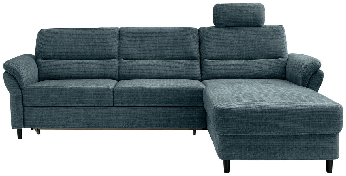 Ecksofa Cavoli, Blau S: 279x176 cm - Blau/Schwarz, MODERN, Textil (279/176cm) - Livetastic