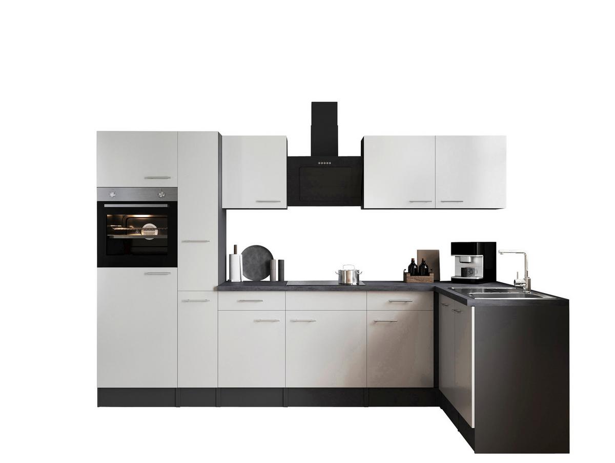 Eckküche Oliver Grau, Weiß S: 310x172cm - Weiß/Grau, Design, Holzwerkstoff (310/172cm) - Respekta