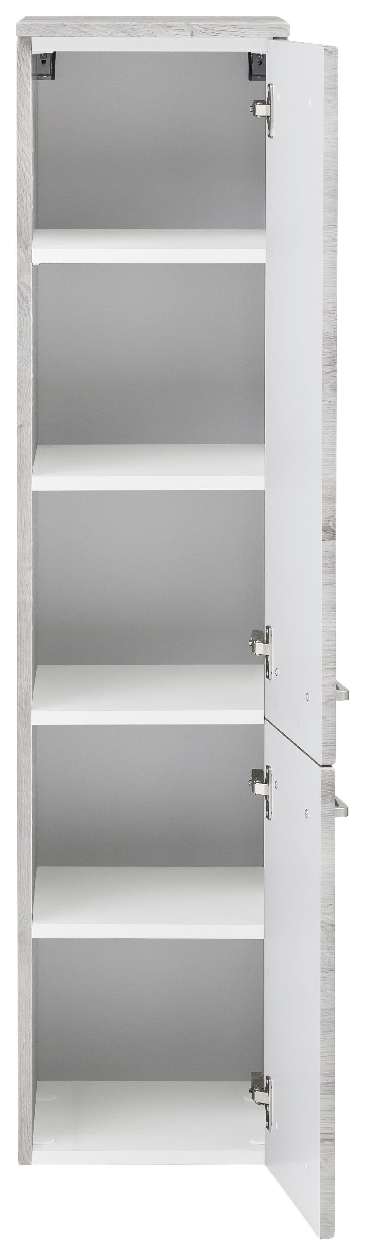 Badmöbel-Set 3-Tlg. Stockholm B: 110 cm Grau - Eichefarben/Grau, KONVENTIONELL, Glas/Holzwerkstoff (110cm) - Held
