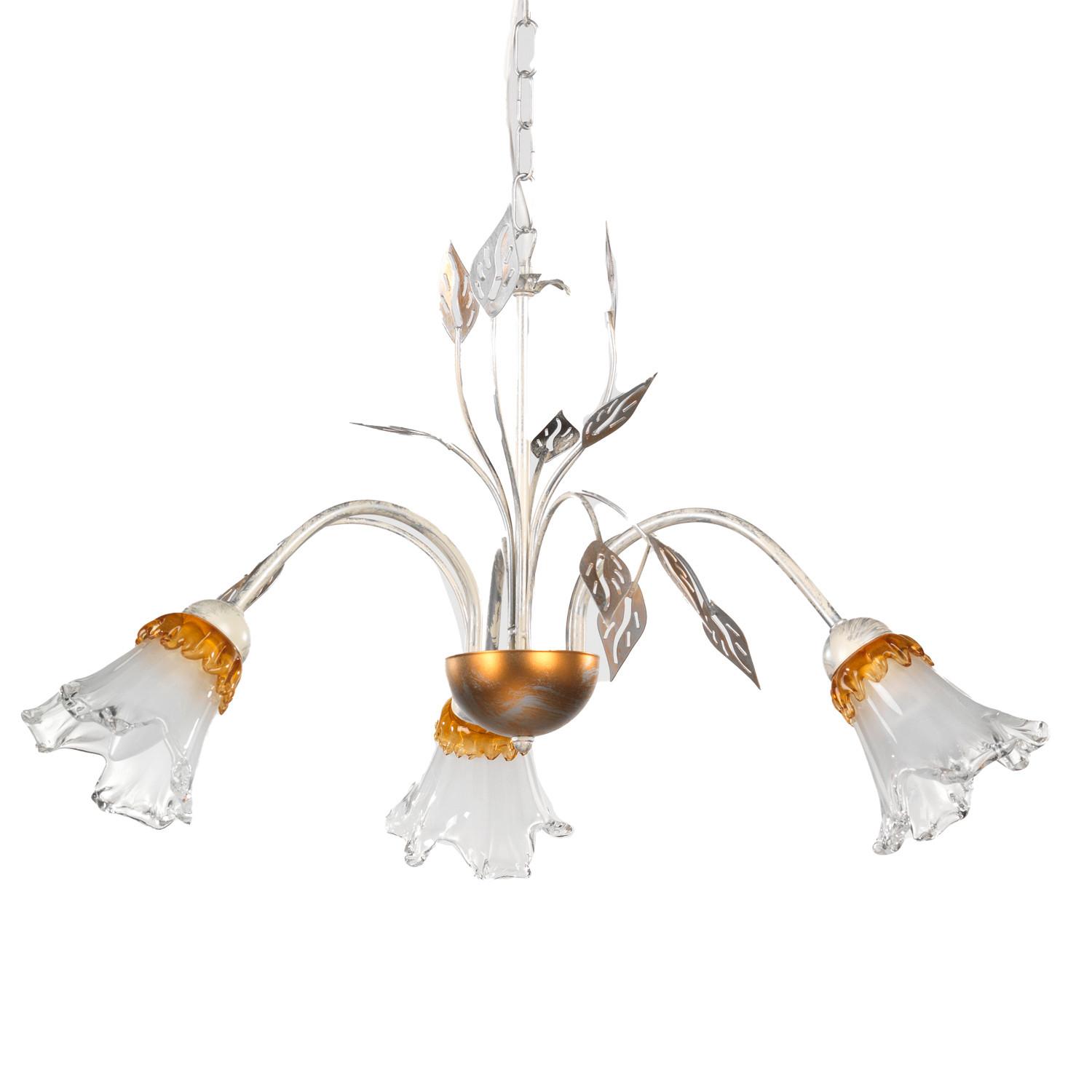 Kronleuchter 4998/3 - Weiß, KONVENTIONELL, Glas/Metall (80/105cm)
