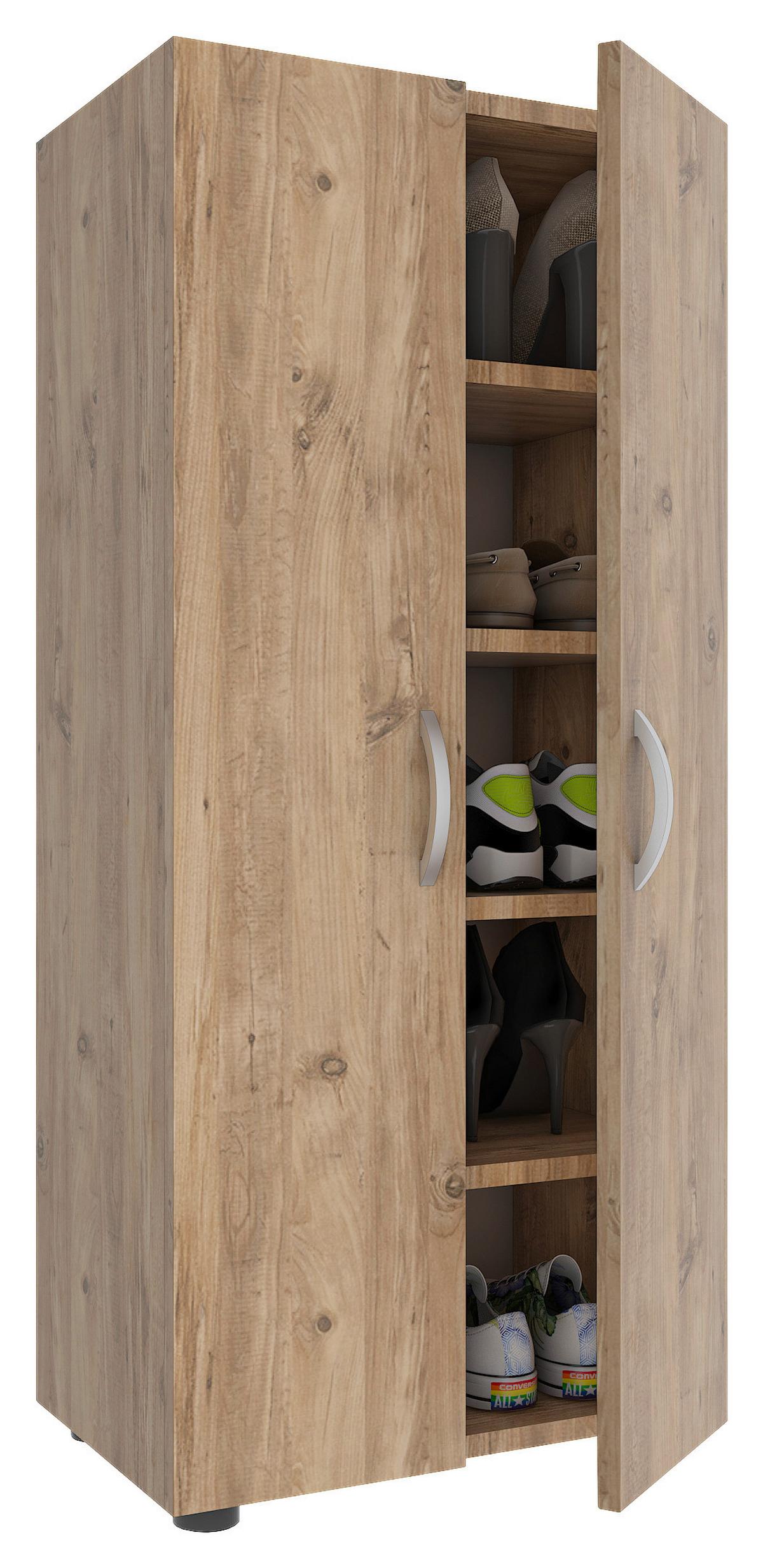Schuhschrank Ulas Honigeiche Dekor B: 49 cm - Honigeiche/Grau, MODERN, Holzwerkstoff (49/108/30cm) - MID.YOU