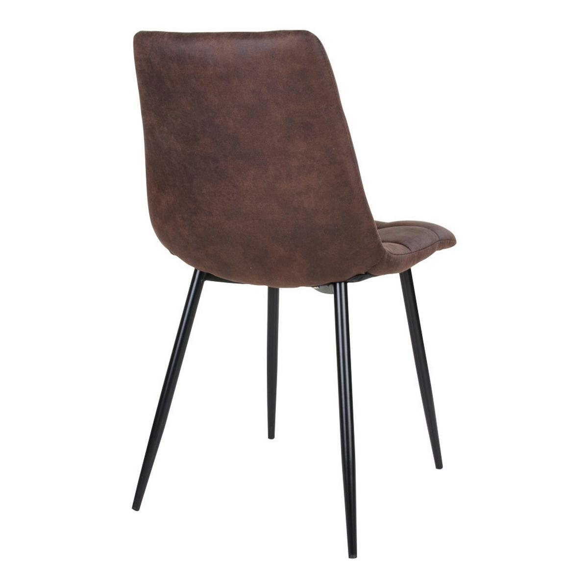 Stuhl-Set Middelfart Dunkelbraun B: 44cm - Dunkelbraun/Schwarz, MODERN, Textil/Metall (44/86/55cm) - MID.YOU