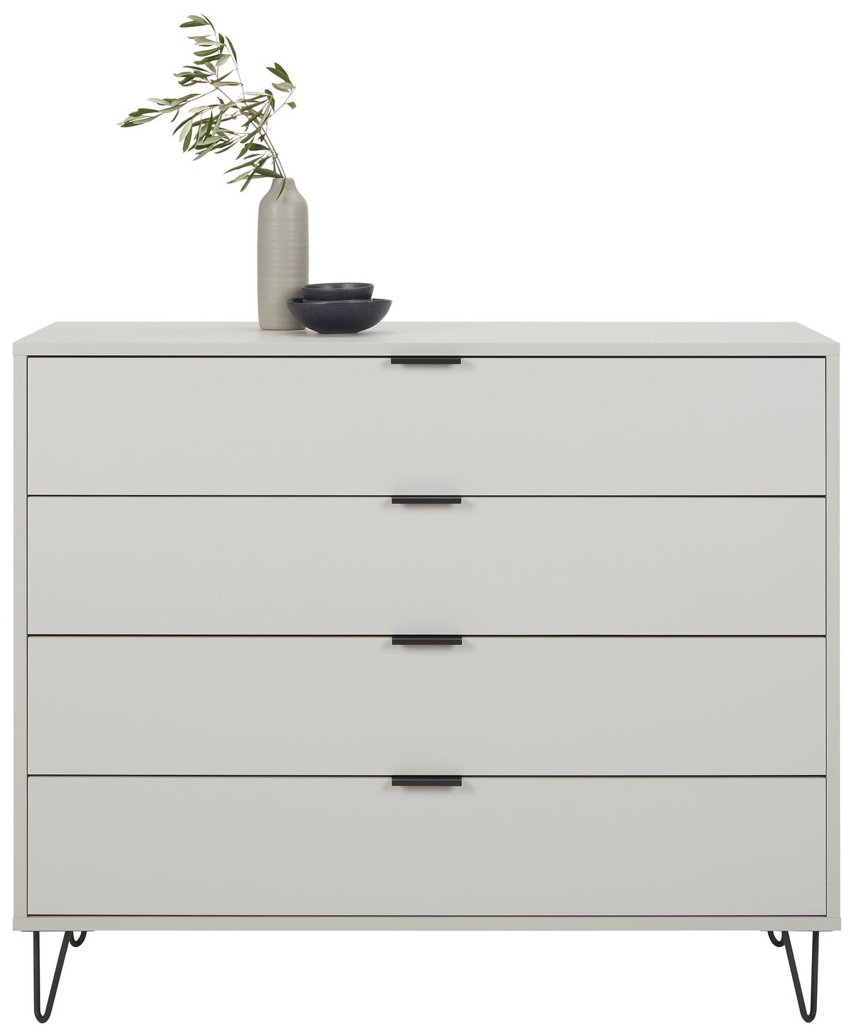 Komoda se 4 zásuvkami Bounty, šedá - šedá/antracitová, Moderní (119/87/45cm) - Premium Living