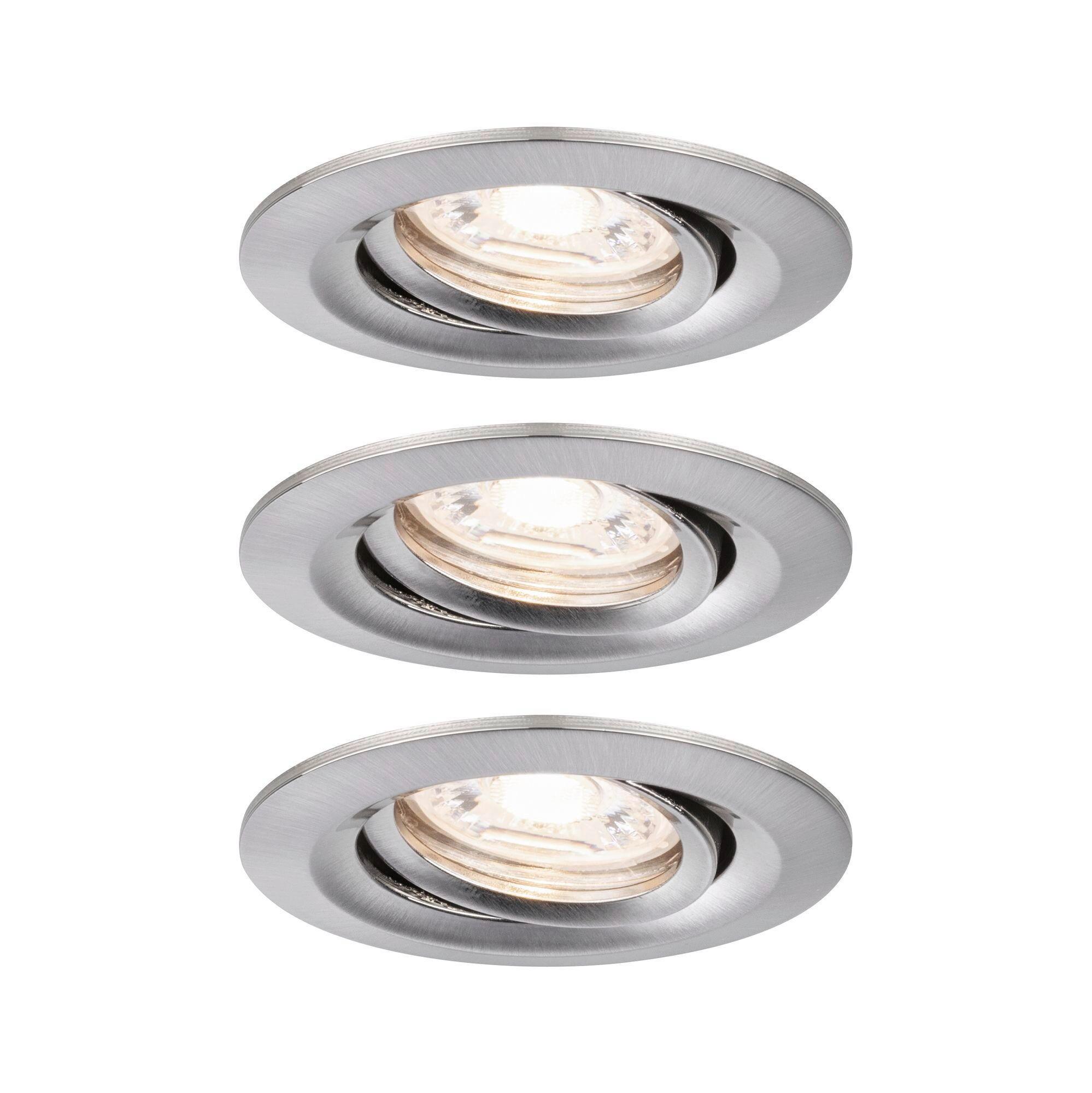 LED-Spotkopf 3-Flammig Ø 6,6 cm - Edelstahlfarben, Design, Metall (6,6cm) - Paulmann