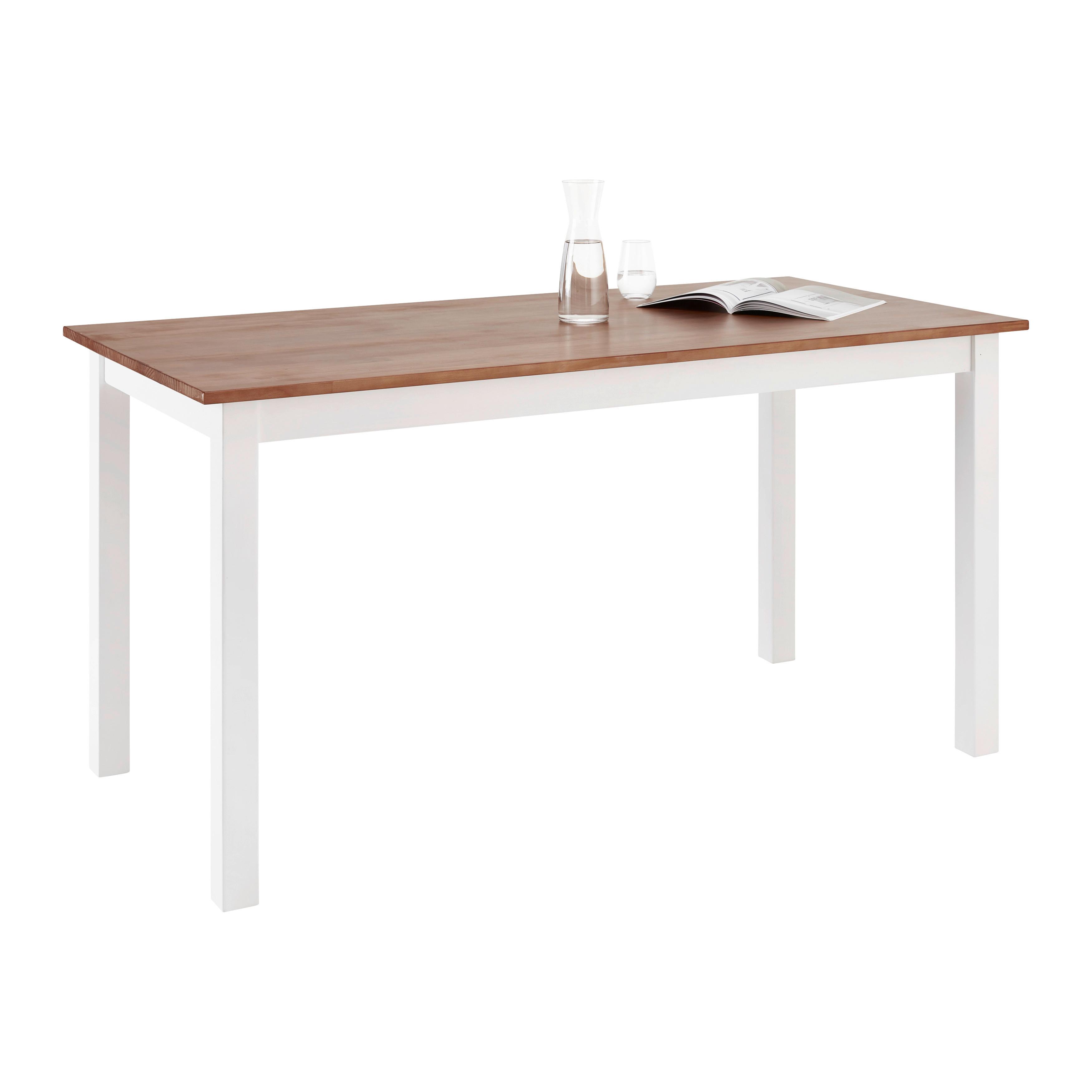 Jedálenský stôl ALESSANDRA 160x80 cm - biela/farba borovice, Modern, drevo (160/80/80cm) - Bessagi Home