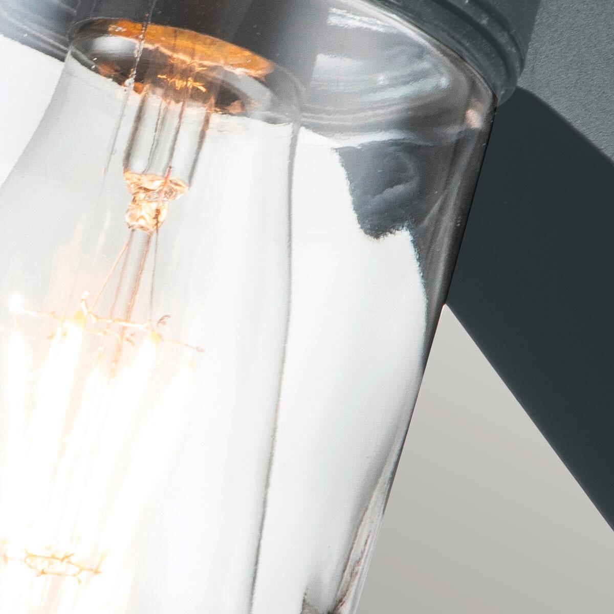 Außenwandleuchte Portofino - Grau, Design, Glas/Metall (19,7/10/24,7cm) - Elstead Lighting