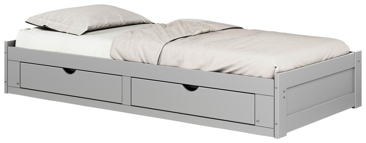 Ausziehbett Livio Grau - Grau, MODERN, Holz/Holzwerkstoff (90/200cm) - MID.YOU