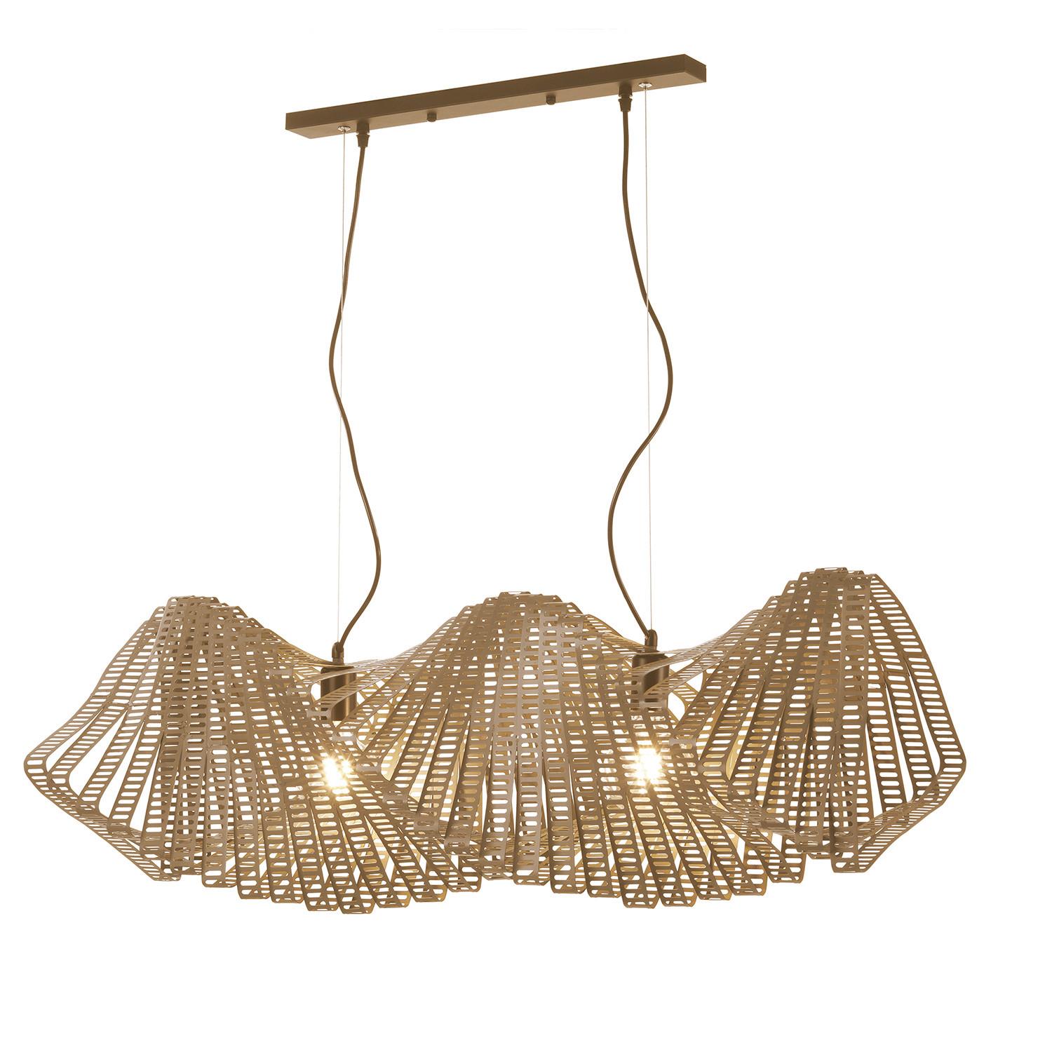 Hängeleuchte Cognac L: 95 Cm 22w - Cognac, Design, Metall (95/30/100cm)