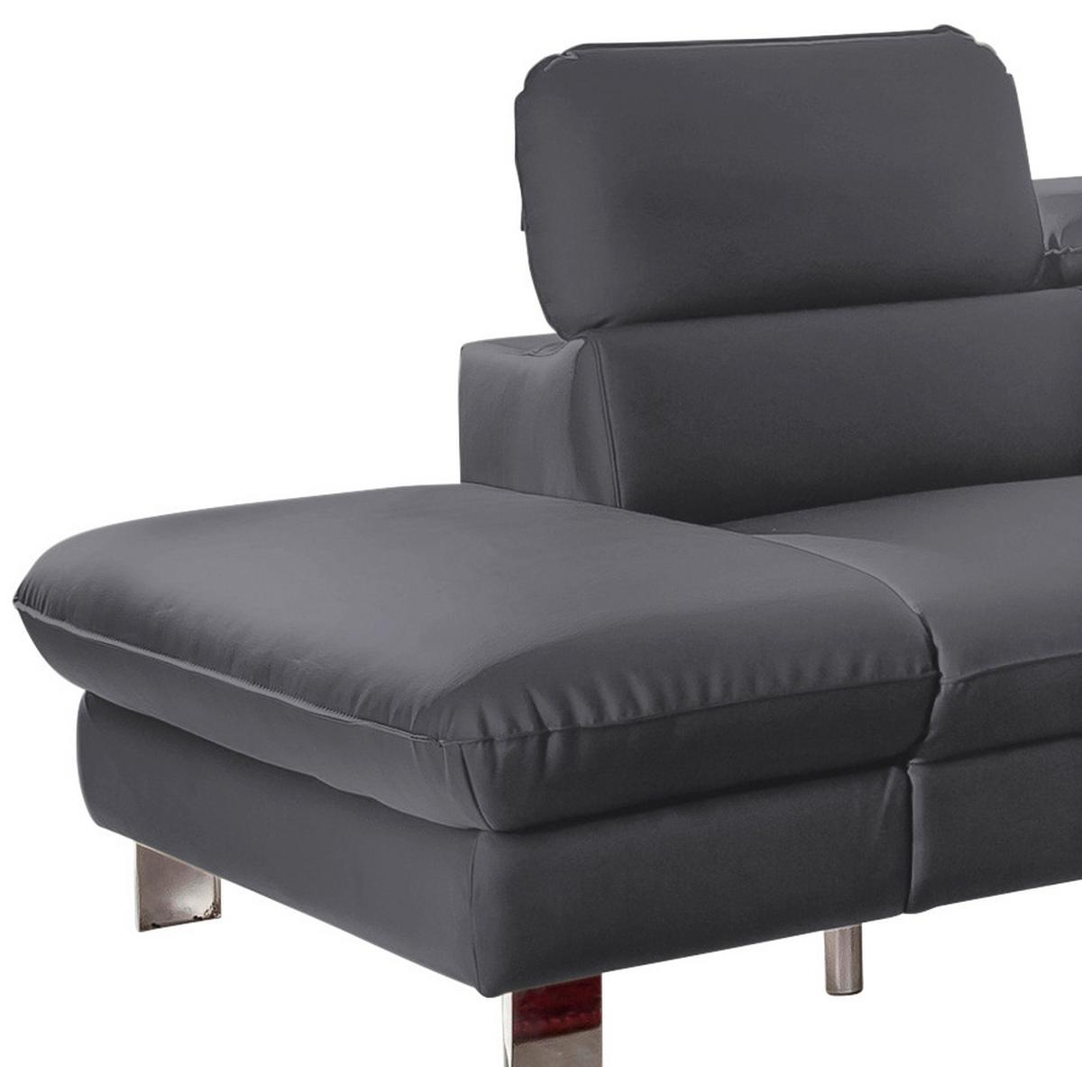 Ecksofa Mit Schlaffunktion Driver Fango Lederlook - Chromfarben/Fango, MODERN, Textil (214/266cm) - MID.YOU