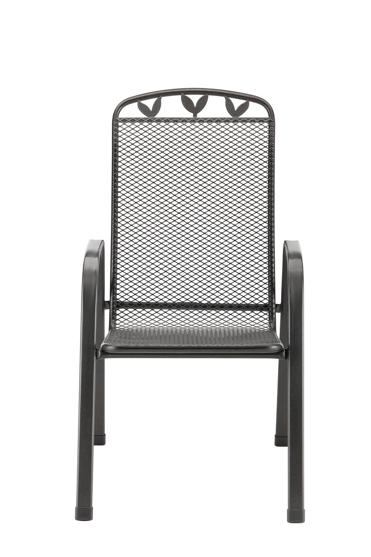 BRATISLAVA 2 Stohovatelné záhradní křeslo - barvy stříbra, kov/plast (55/97/73cm) - Modern Living