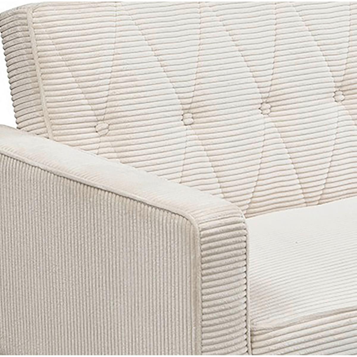 Schlafsofa Aarhus Creme, mit Schlaffunktion - Creme/Braun, Basics, Textil (213/81/86cm) - Livetastic