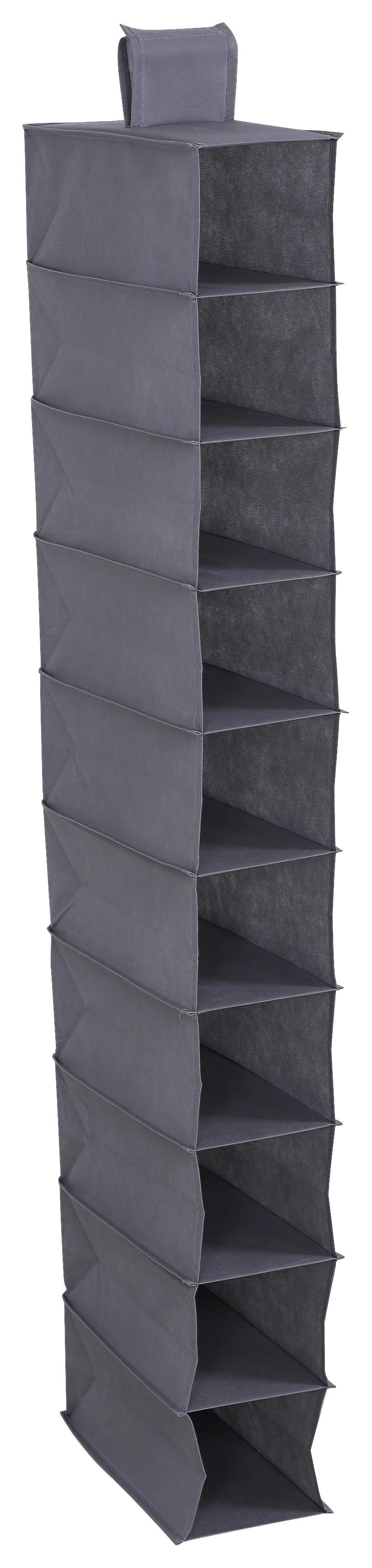 Závesný organizér TANYA - sivá, Konventionell, kartón/textil (33/125/15cm) - Mömax