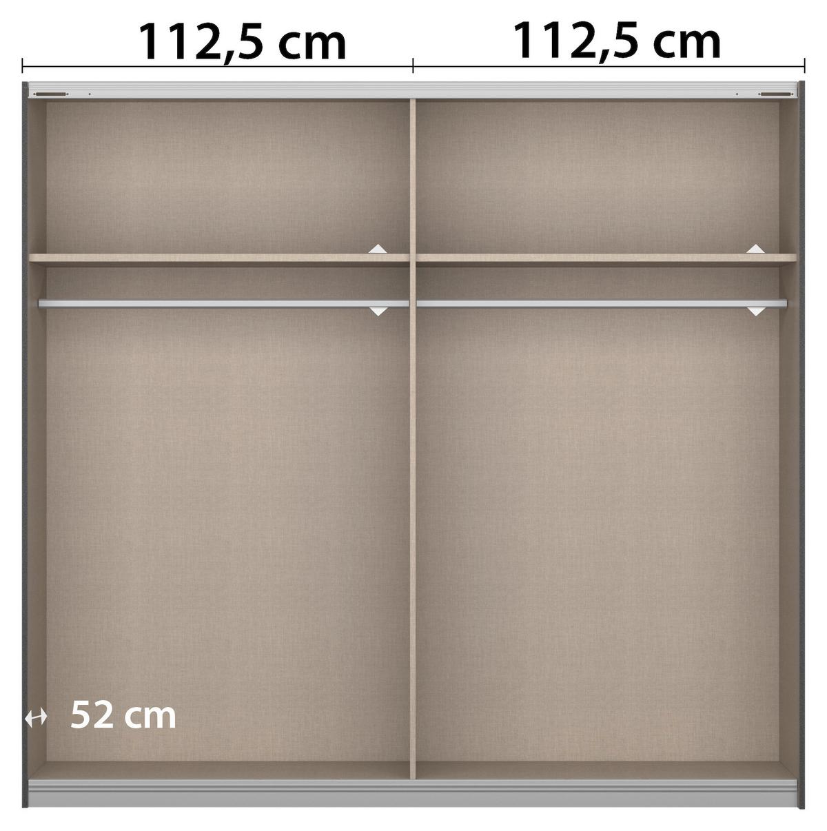 Schwebetürenschrank Artemis B: 226 Cm Weiß/eiche Dekor - Weiß/Eiche Artisan, MODERN, Glas/Holzwerkstoff (226/210/62cm) - Rauch Möbel