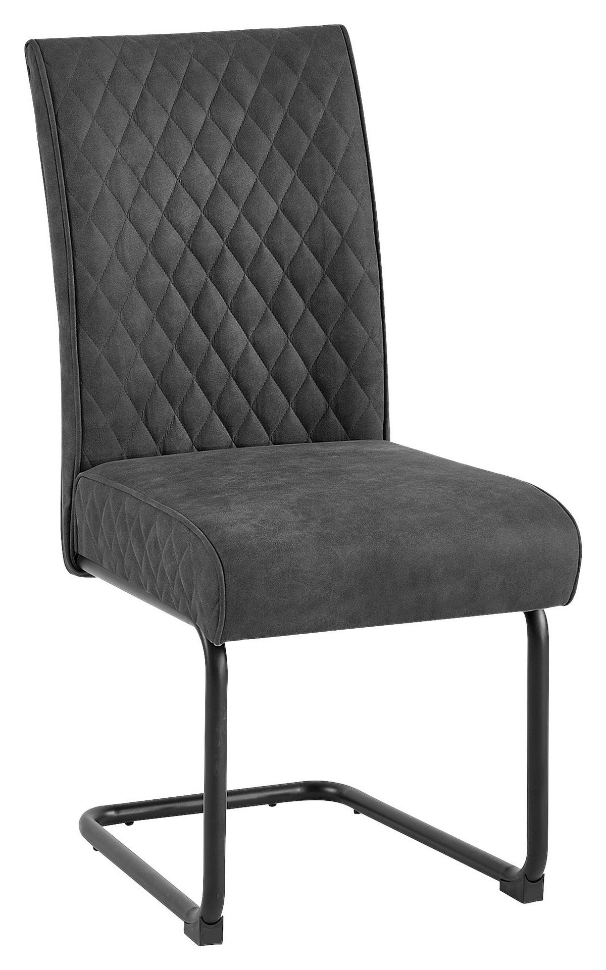 Schwingstuhl-set Maria-Xxl - Anthrazit/Schwarz, MODERN, Textil/Metall (45/95/60cm) - MID.YOU