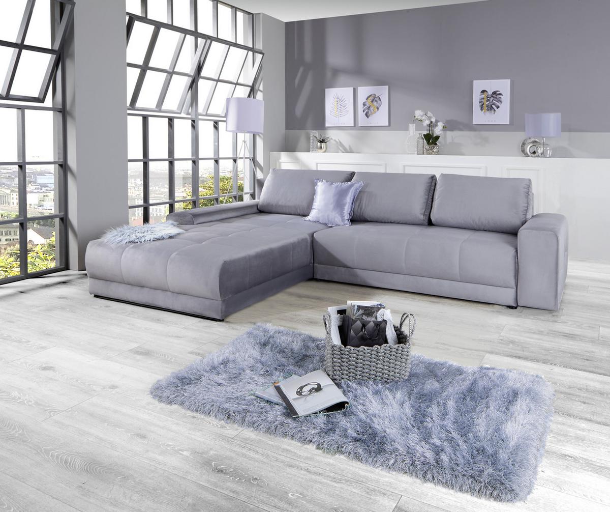 Rohová sedacia súprava Adria, sivá - sivá, Modern, textil (213/308cm) - Luca Bessoni