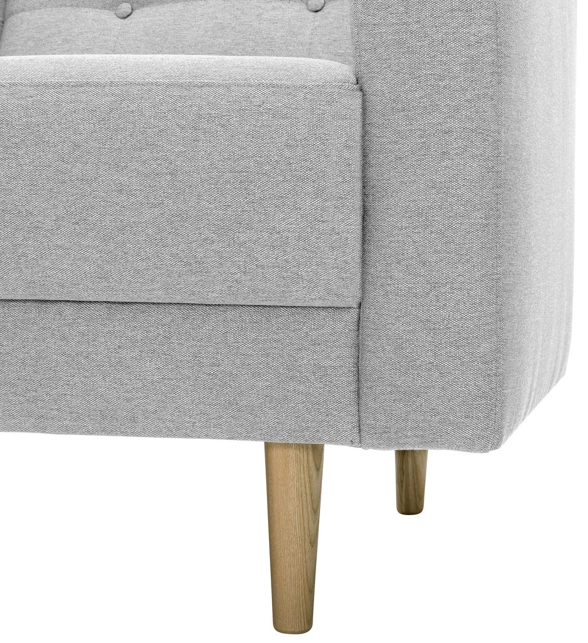2-Sitzer-Sofa + Schlaffunktion Jasmin mit Armlehnen Hellgrau - Eschefarben/Hellgrau, MODERN, Textil (128/81/83cm) - Max Winzer
