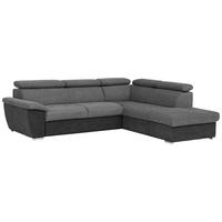 Ecksofa Mit Schlaffunktion Antero + Bettkasten Grau - Chromfarben/Dunkelgrau, Design, Textil (262/216cm) - Livetastic
