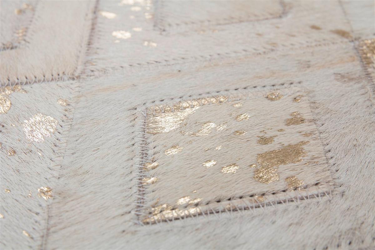 Flachwebteppich, 80x150 cm Spark 110 Elfenb/Gol  80x150 - Beige/Goldfarben, Design, Leder (80/150cm) - Novel