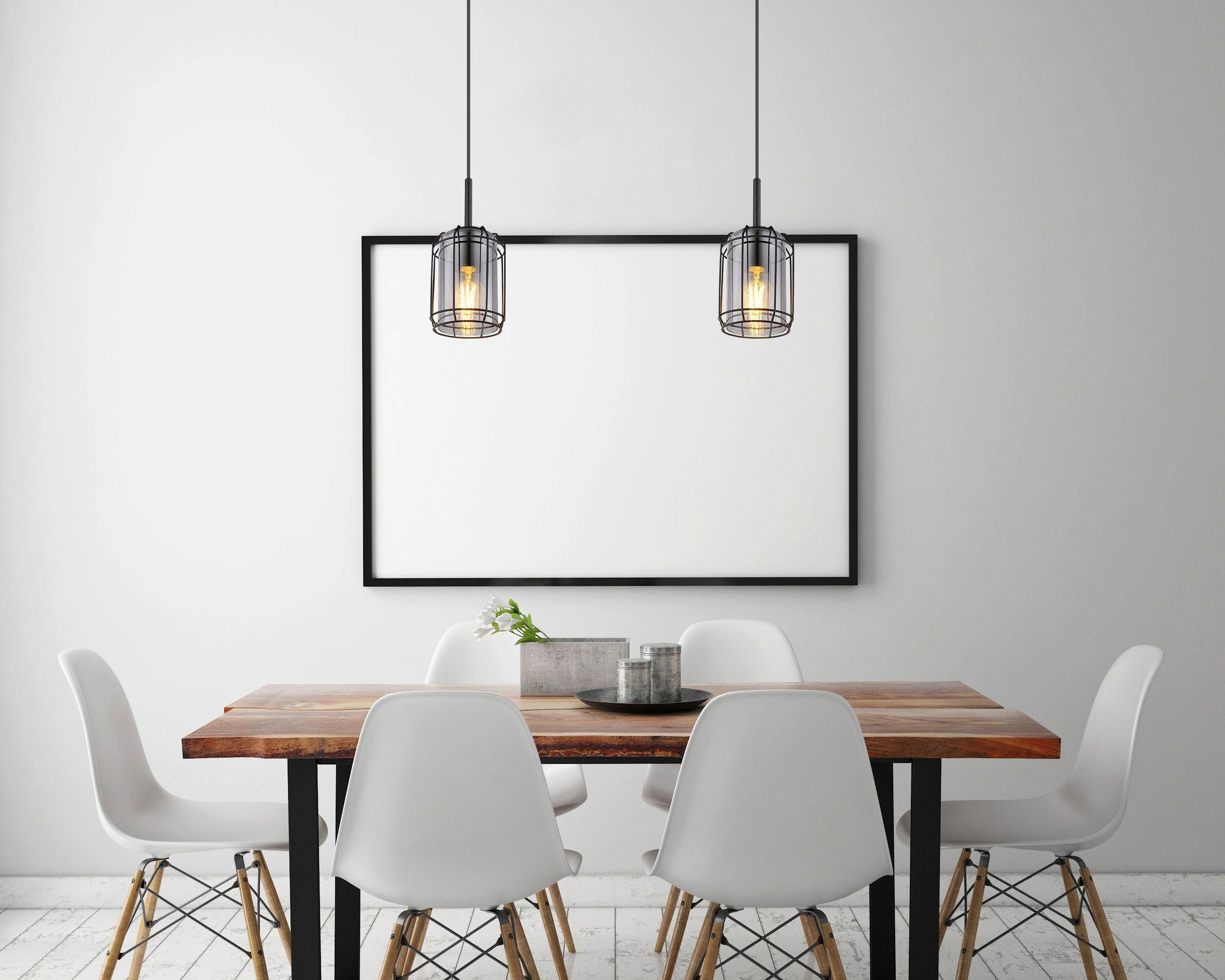 Hängeleuchte Kammi - Schwarz, MODERN, Glas/Metall (13/120cm) - Globo