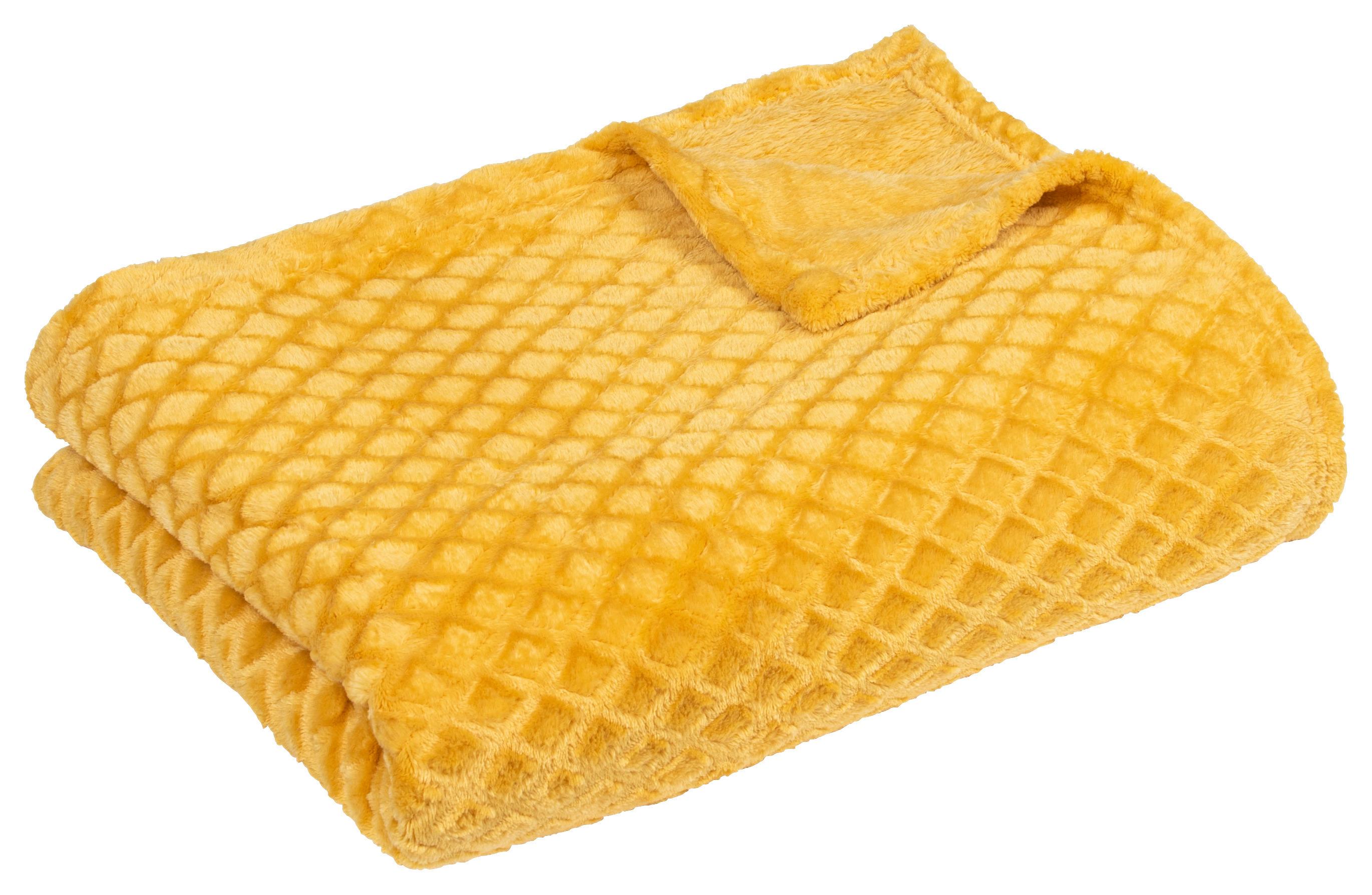 Kuscheldecke Larissa Currygelb 130x170 Cm - Currygelb, MODERN, Textil (130/170cm) - Luca Bessoni