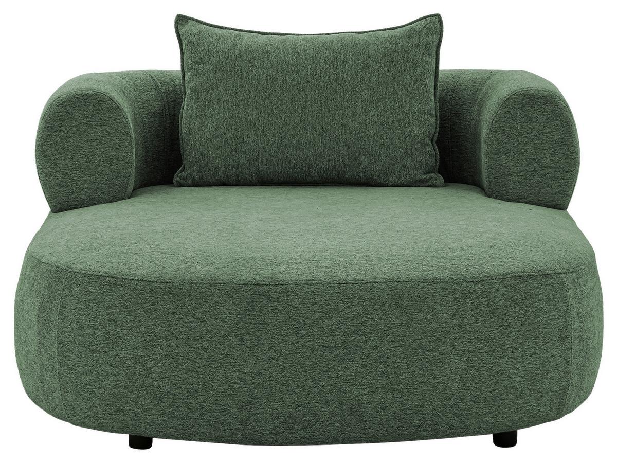 XXL-Sessel Ferro Grün B: 122 cm - Schwarz/Grün, Design, Textil (122/76/156cm) - Livetastic