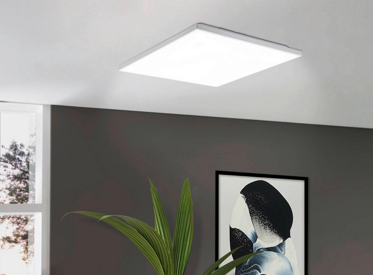 Led-deckenleuchte Calemar-s L: 101 Cm - Weiß, Basics, Kunststoff/Metall (43,8/43,8/6,7cm)