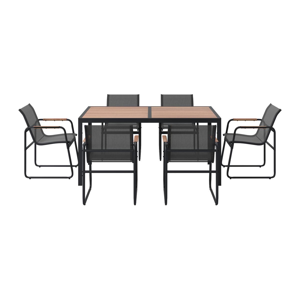 Kerti Bútorszett Genua - natúr/sötétszürke, Modern, műanyag/textil (53/160/82/75/59,5/90cm) - Best Price