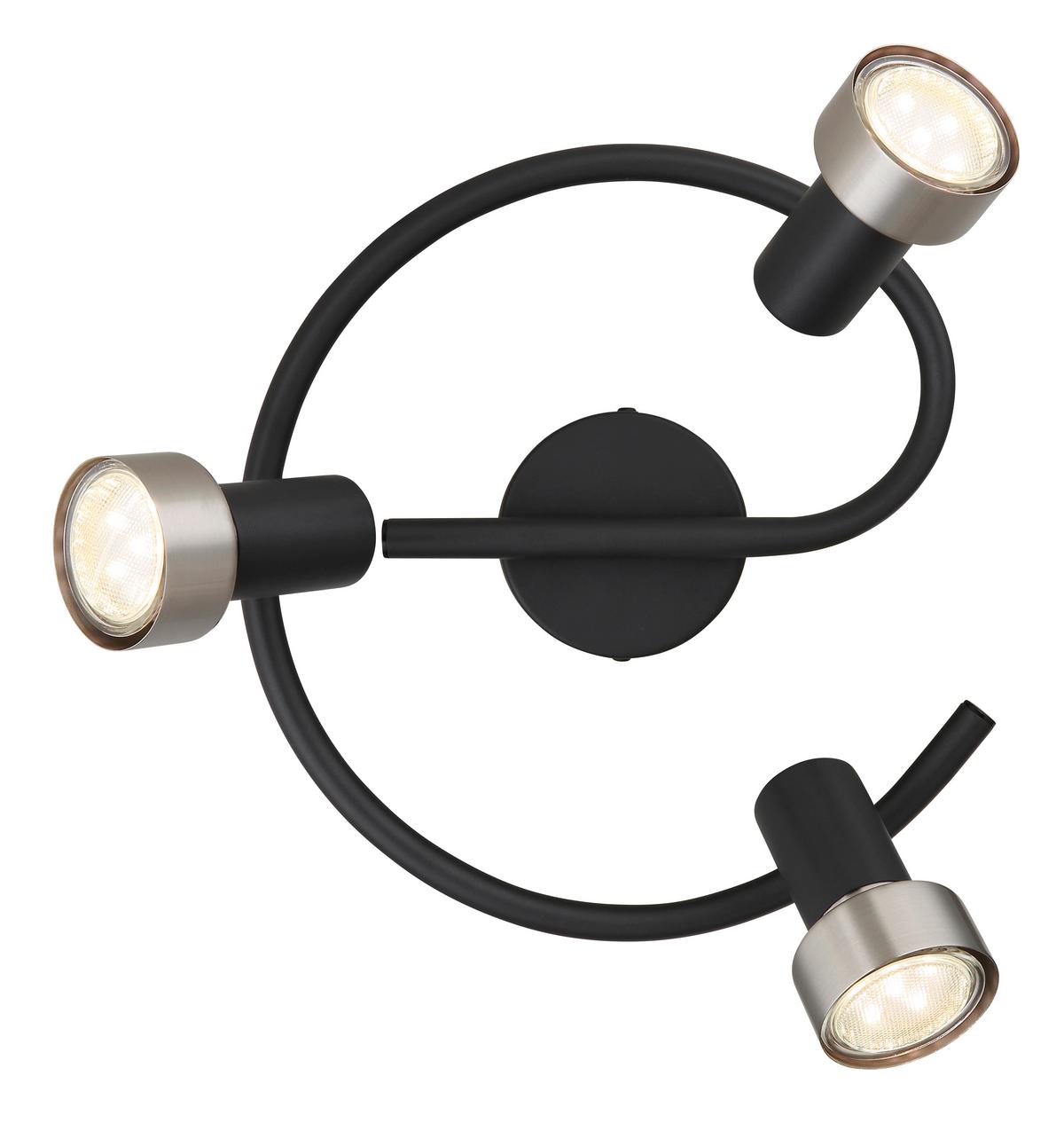 Strahler 57917-3n - Chromfarben/Schwarz, KONVENTIONELL, Metall (25/13,3cm) - Globo